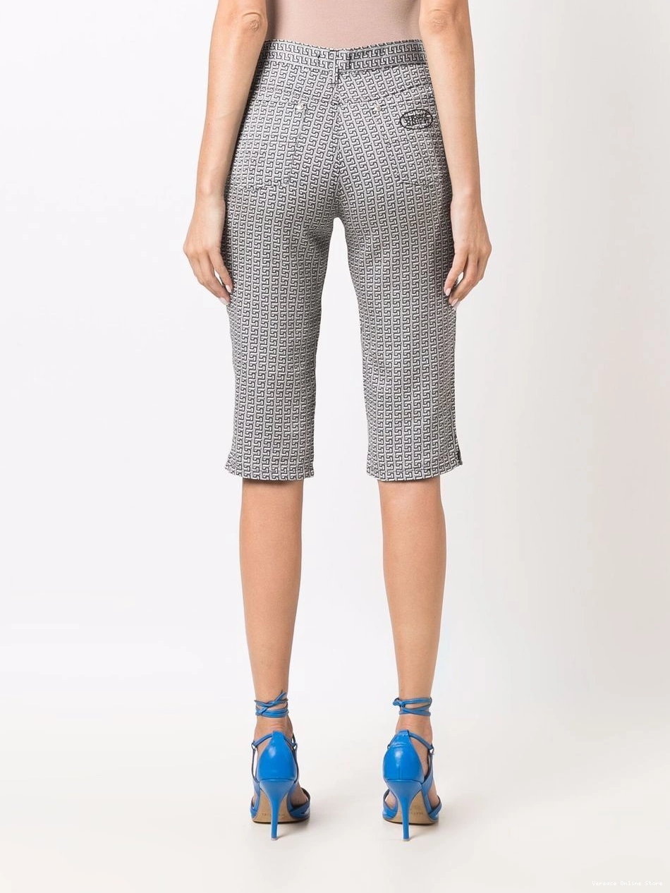 Affordable print Women 1990s trousers cropped Versace Greca 0718